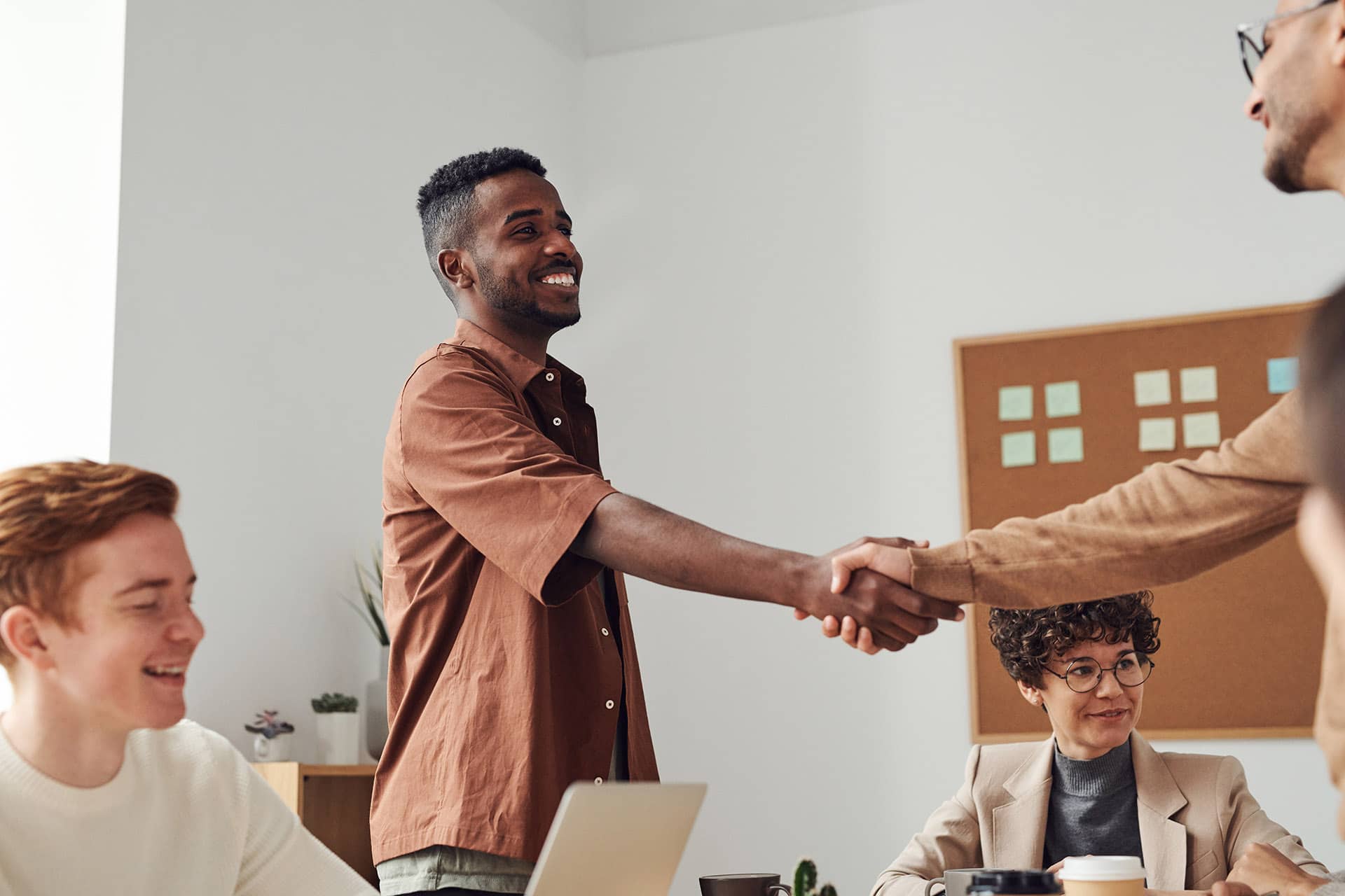 man shaking hands